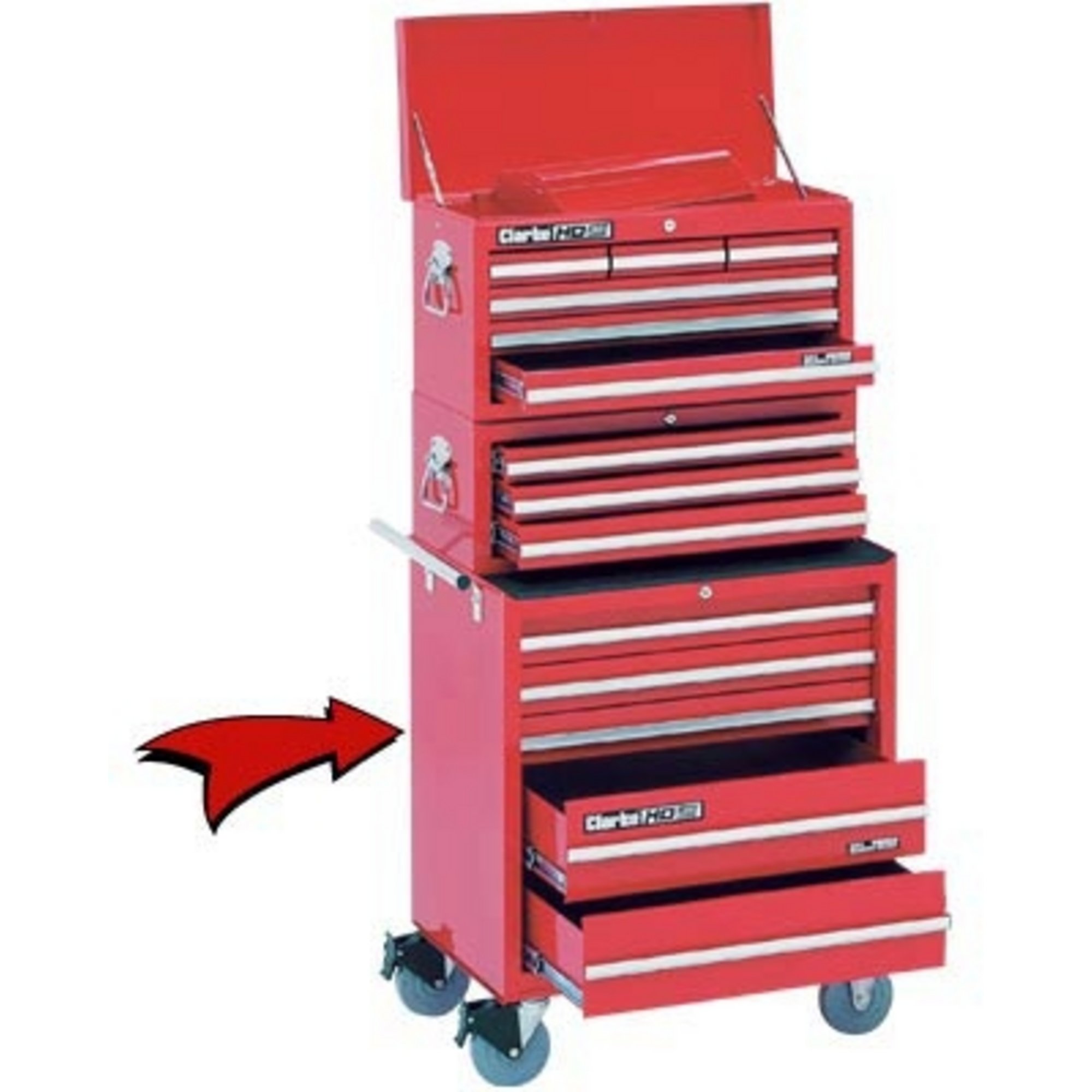 Clarke 5 Drawer Tool Chest — 28in. x 18in. x 31in. Size, Model CBB215